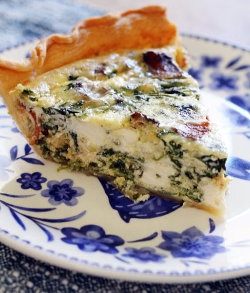 Spinach, Bacon, Cream Cheese and Swiss Quiche