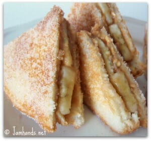Fried Peanut Butter and Banana Sandwiches
