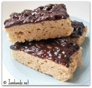 Chocolate Dipped Peanut Butter Rice Krispies