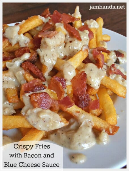 Crispy Fries with Bacon and Blue Cheese Sauce