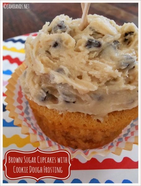Brown Sugar Cupcakes with Cream Cheese Cookie Dough Frosting