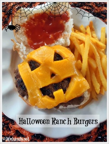 Halloween Jack-O-Lantern Ranch Burgers