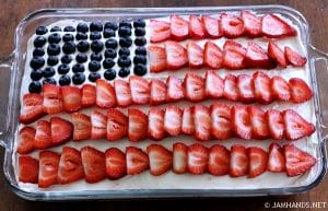 American Flag Strawberry Poke Cake
