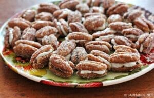 Sugared Pecans Stuffed with Gorgonzola Filling