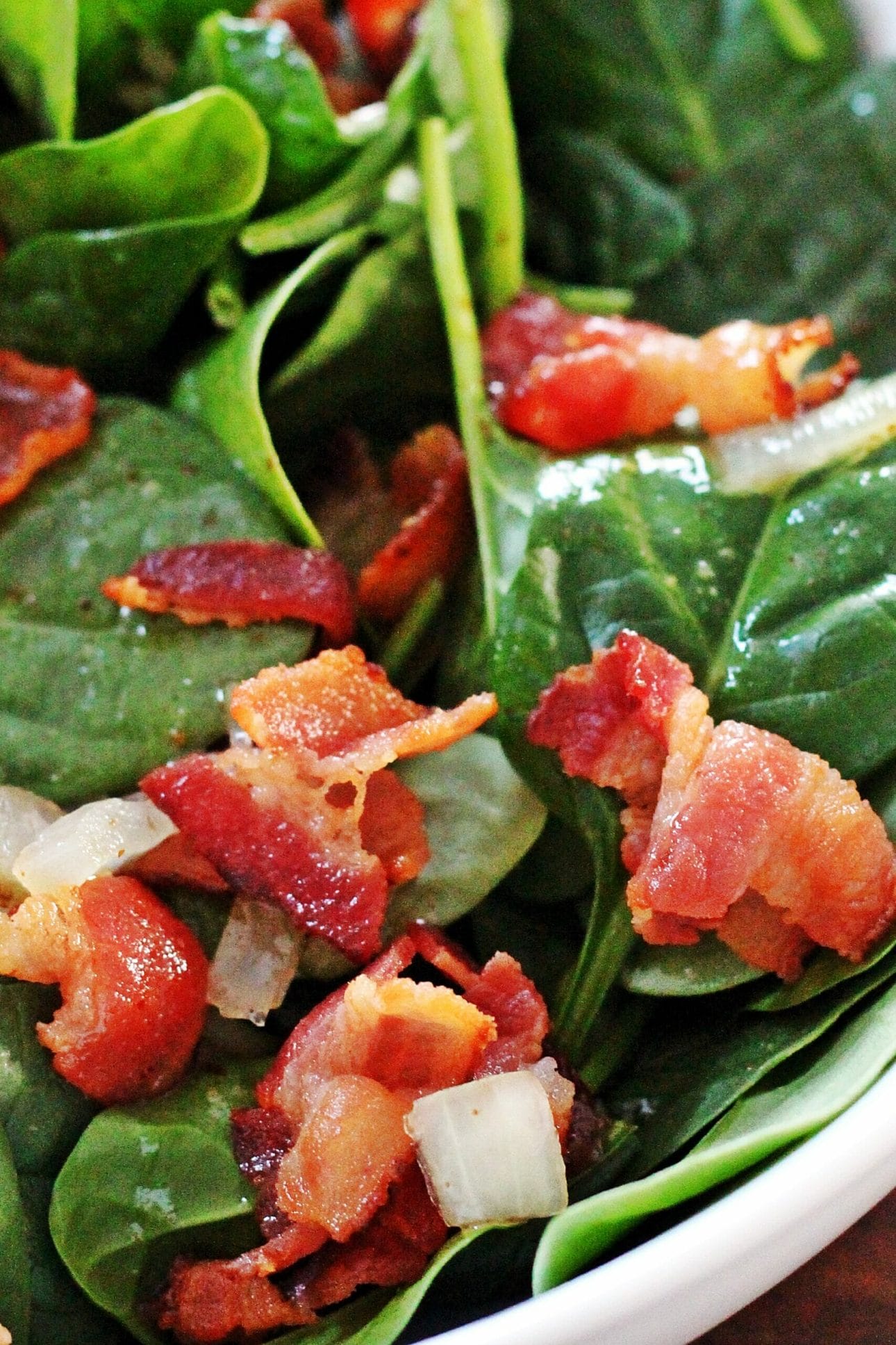 Spinach Salad with Hot Bacon Dressing
