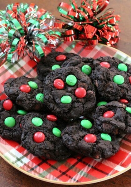 Dark Chocolate M&M Cookies
