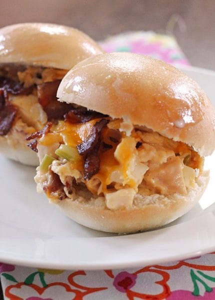 Hot Cheesy Chicken Bacon Sandwiches (Slow Cooker)