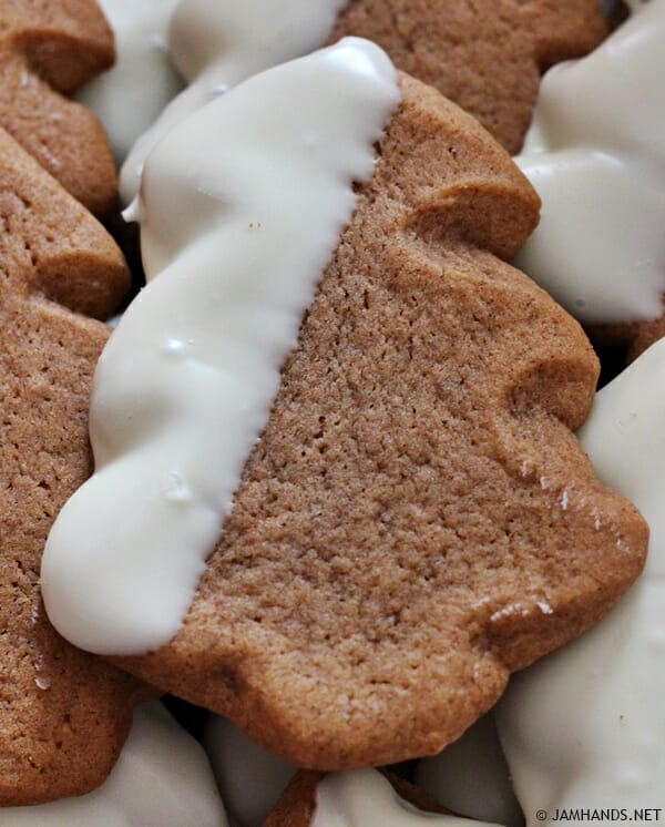 White Chocolate Dipped Gingerbread Butterscotch Pudding Cookies