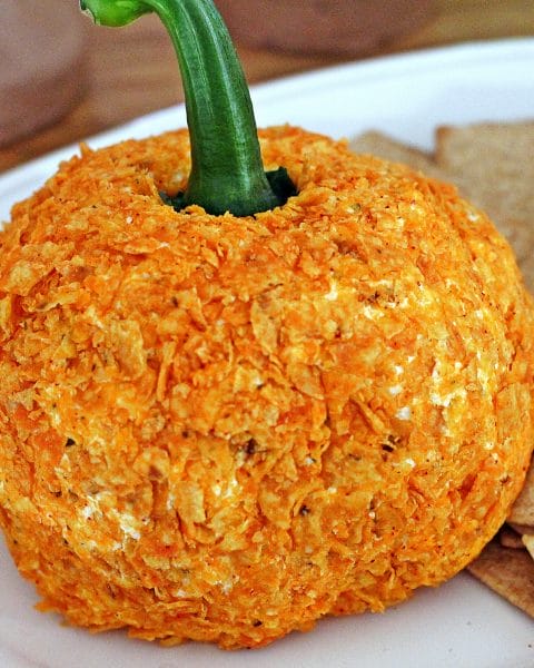 Doritos Salsa Cheese Ball (Pumpkin Shaped)