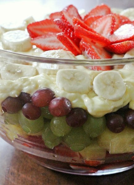Fruit Trifle with Banana Cream Topping Recipe