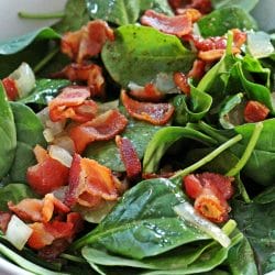 Hot Bacon Dressing Spinach Salad