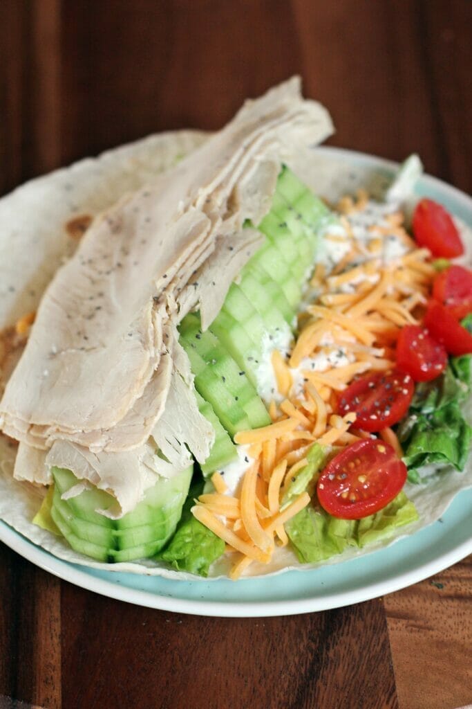 Turkey Ranch Wrap Low Calorie High Protein