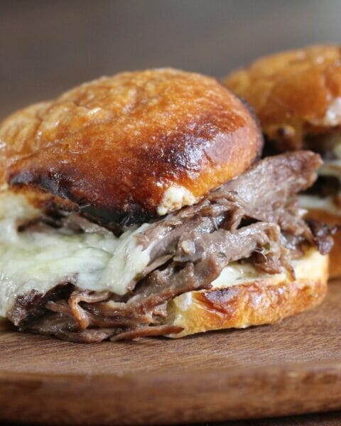 Slow Cooker 3 Envelope Pot Roast and Swiss Cheese Sliders