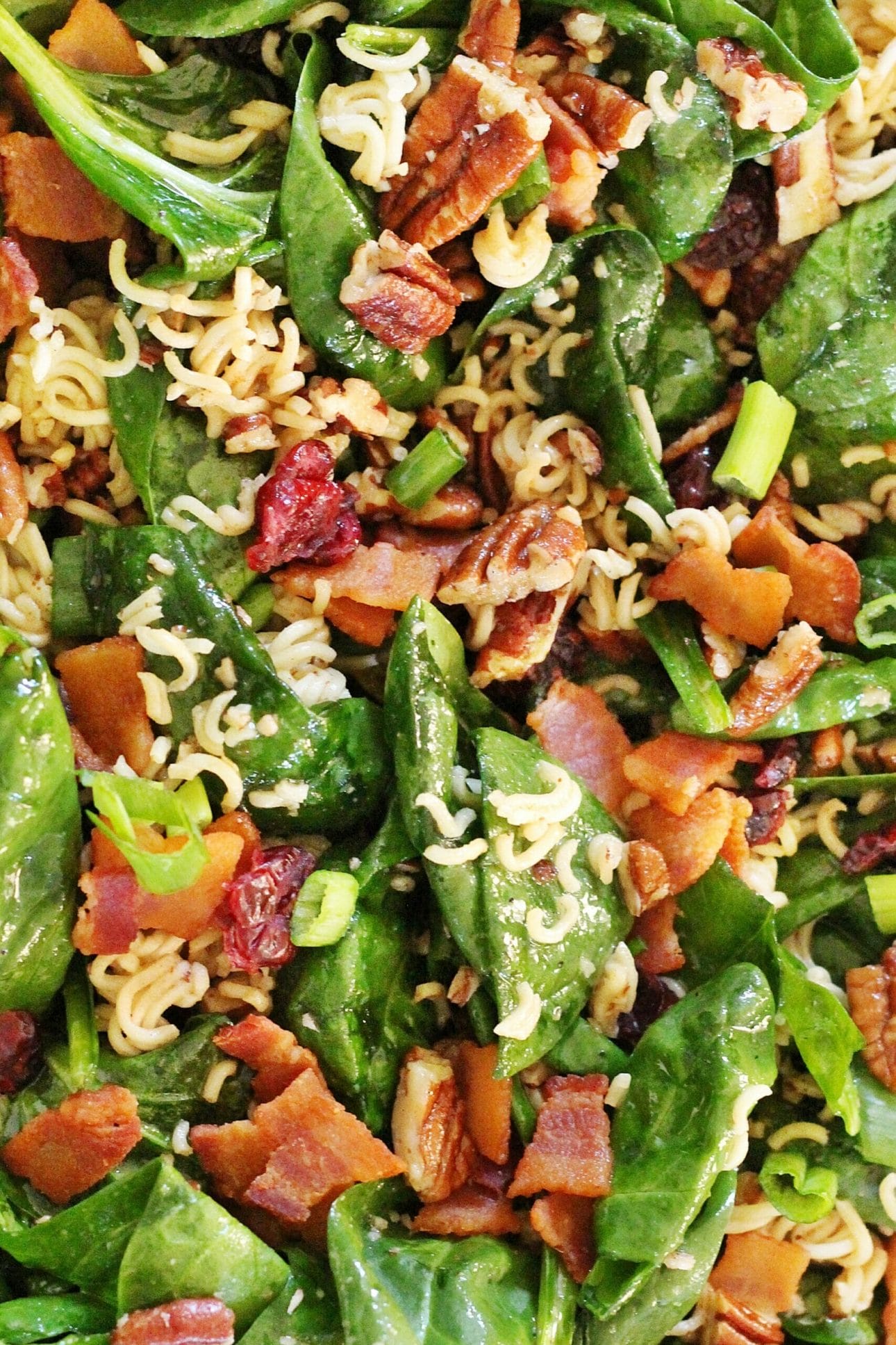 Crunchy Ramen Spinach Salad