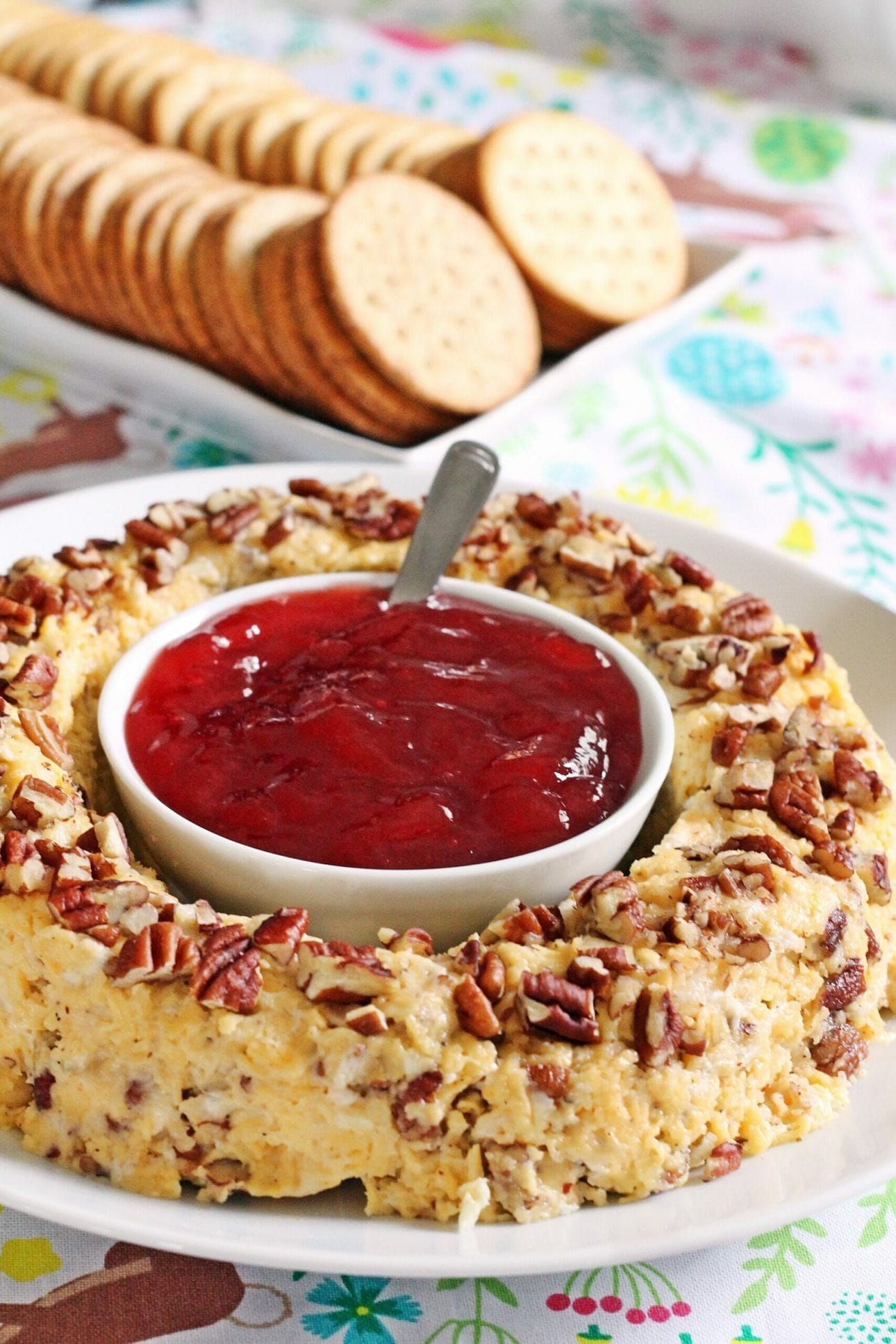 Cheddar Pecan Ring with Strawberry Preserves