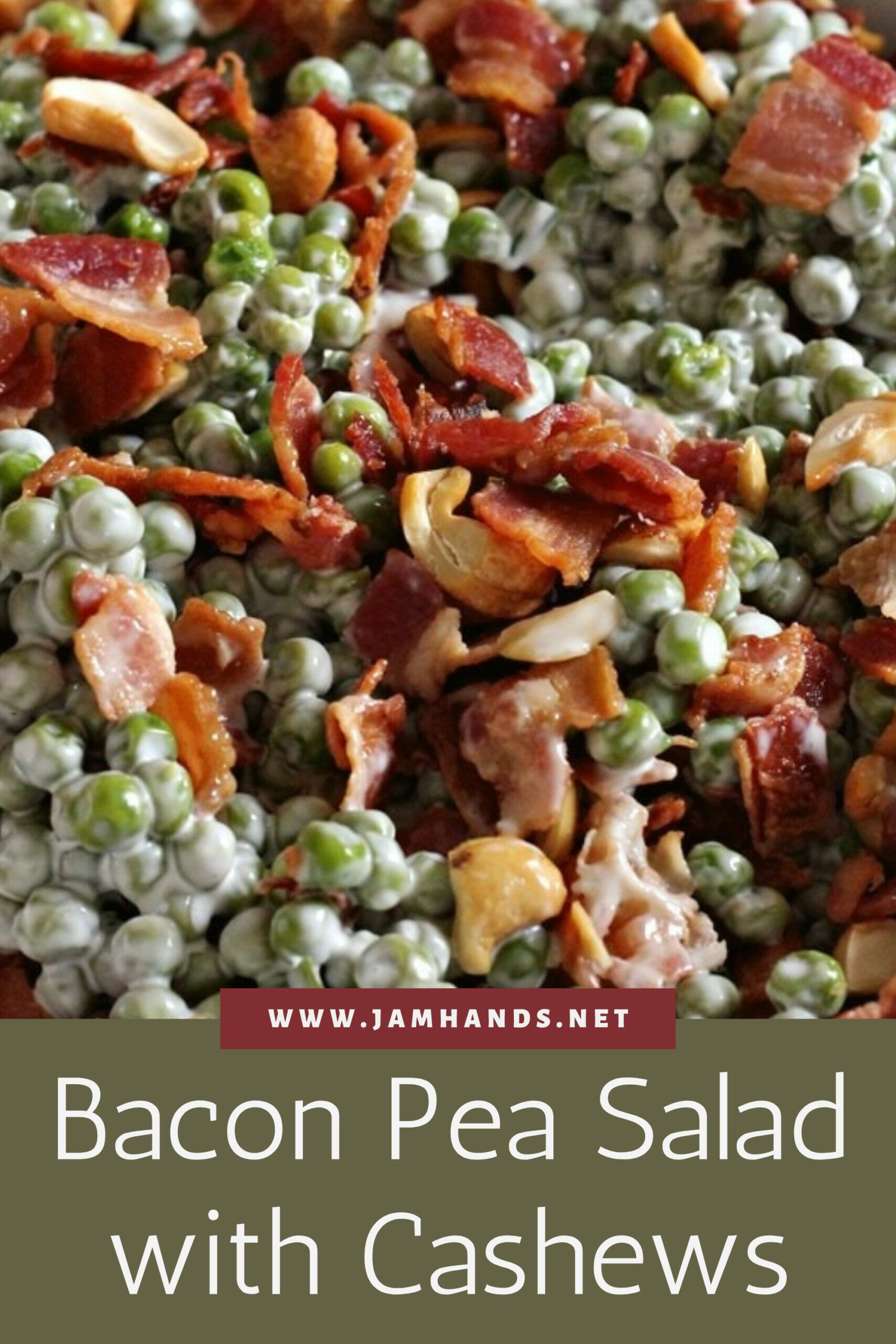 Crunchy Pea Salad with Bacon & Cashews