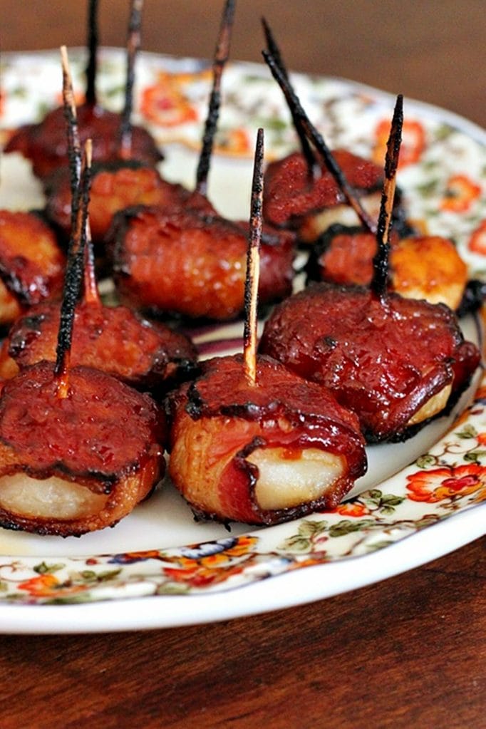 Lower Sugar Bacon Wrapped Barbecue Water Chestnuts