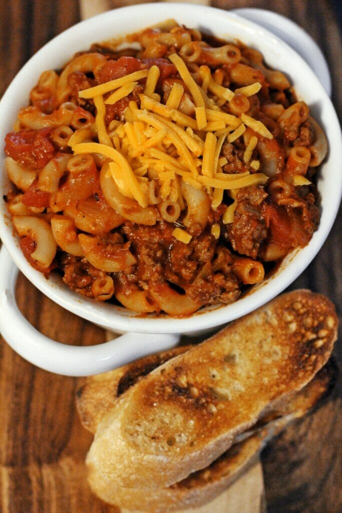 Old Fashioned Goulash with Cheddar Cheese