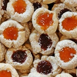 Apricot and Raspberry Jam Thumbprint Cookies